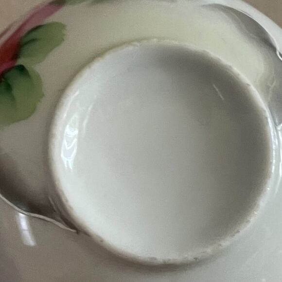 Vintage Japanese Hand Painted Teacup & Saucer Floral, Landscape, House Design - Picture 7 of 9